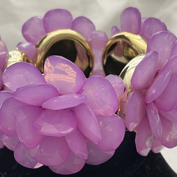 Purple and goldtone acrylic bracelet - Picture 2 of 6
